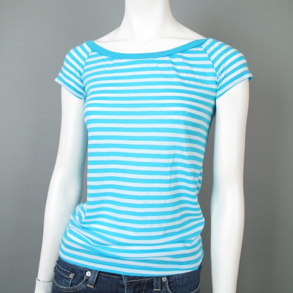 Splendid Turquoise Striped Short Sleeve T-Shirt
